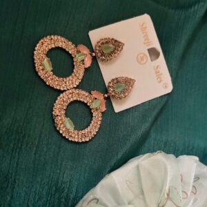 blush and mint chandelier earrings