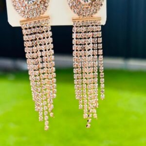 long silver earrings