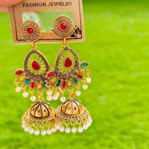 Multicolour heavy jhumkas