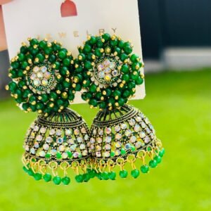 green jhumkas