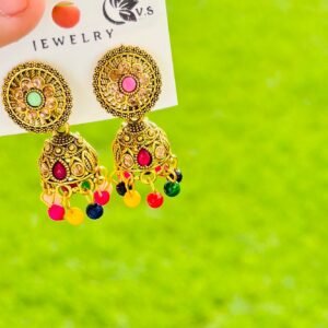 Small multicolour jhumkas